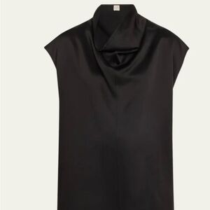 Toteme Black Funnel Neck Sleeveless Top